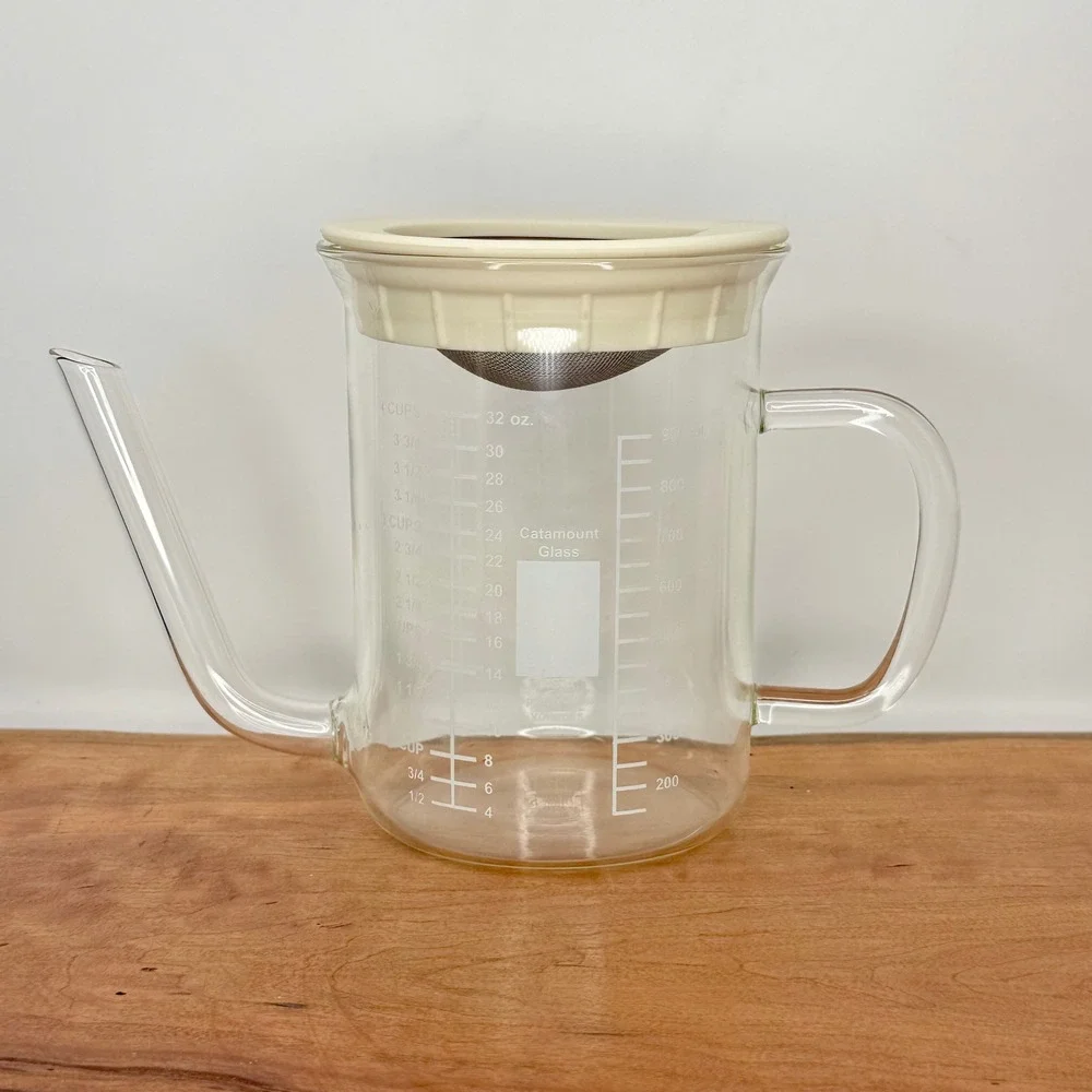 Catamount Glass 32oz Fat Separator Measuring Cup with Mesh Strainer 4 Cup